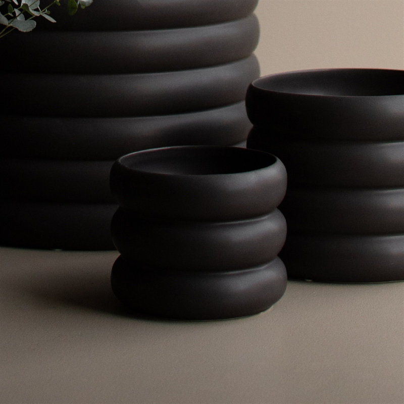 Ceramic Table Vase, 3.94" H x 3.94" W x 3.94" D
