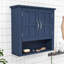Armoire murale polyvalente, double rangement, tablettes réglables et tablette ouverte-1290165699