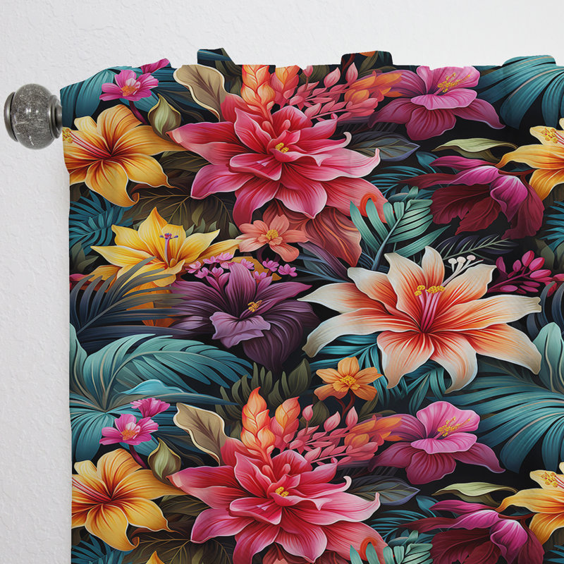 Jungle Splendor - motif tropical II - Rideau floral - Rideau floral obscurcissant - 1 panneau, L 52 po x L 84 po