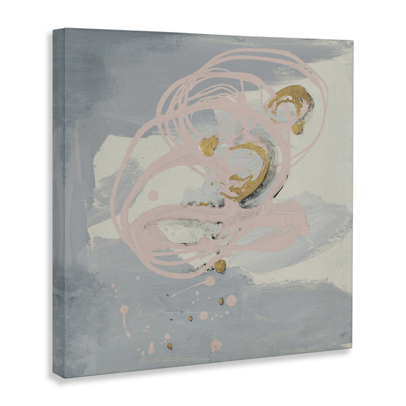 «Grey with Pink Swirl» par Patricia Pinto, H 36 po x l 36 po x P 1,5 po