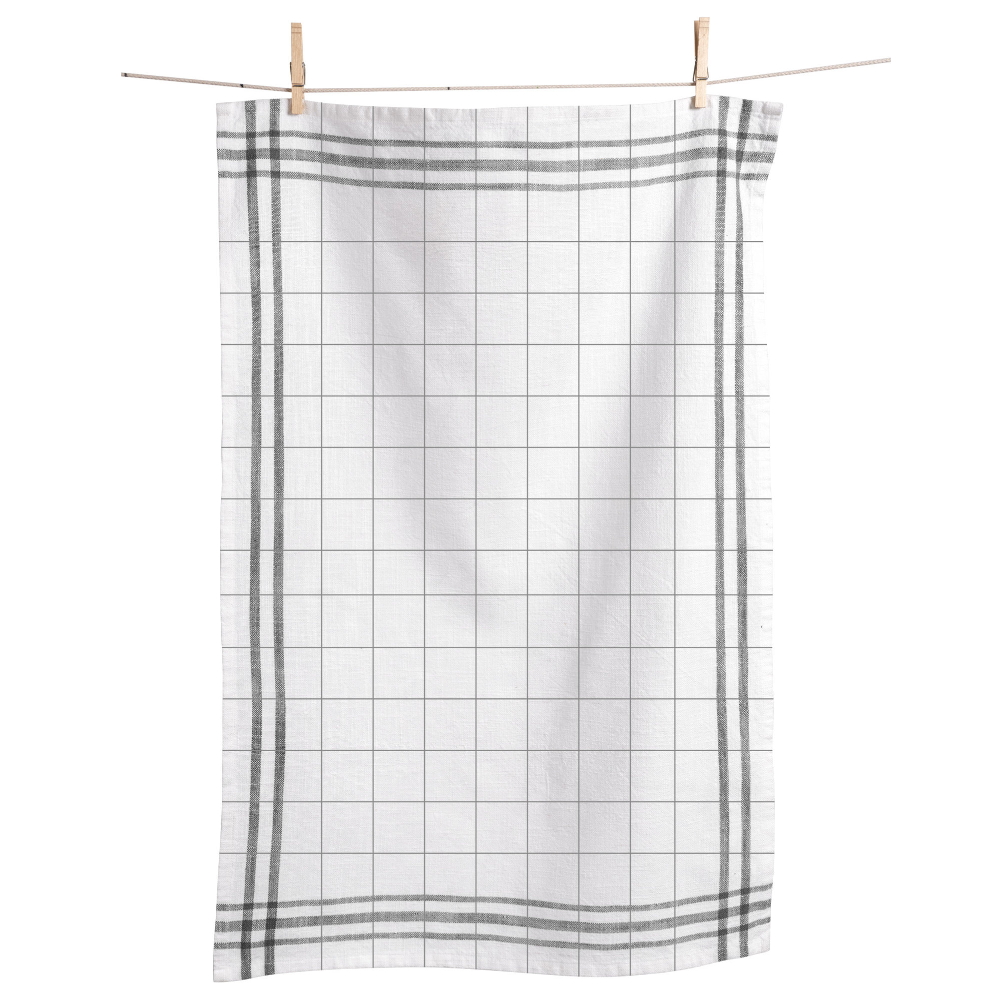 Soverall Cotton Plaid Kitchen Towel Linen Set, Raven