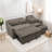 2-in-1 Three-seater Sofa With A Sofa Bed And A Reversible Recliner, Curved Armrests With Tufted Detailing And Usb Charging Ports-1968552675