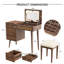 Coiffeuse de style rétro bohémien, bureau Vantiy avec miroir et lumières DEL, coiffeuse avec plateau rabattable-559842654