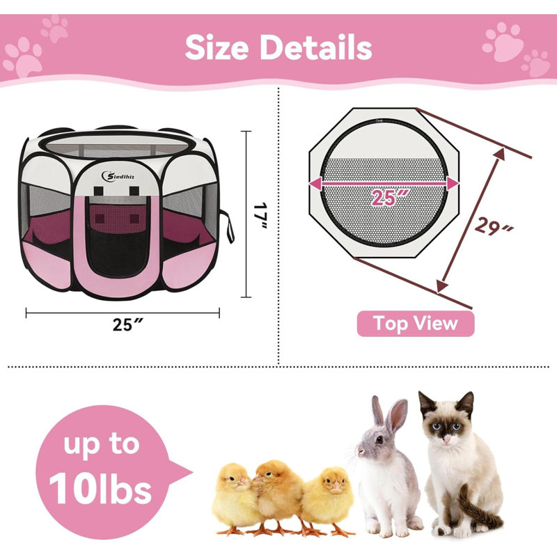 Chien, chat, parc, chiot, parc pour animaux de compagnie, intérieur, cage, tente, cage, extérieur, portable, pop-up, chenil, chenil avec étui de transport pour chiens, chats, lapins