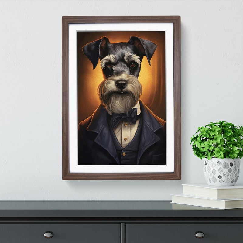 Schnauzer Classicism Art - Framed Print, Walnut Framed, 34cm H x 25cm W x 2cm D