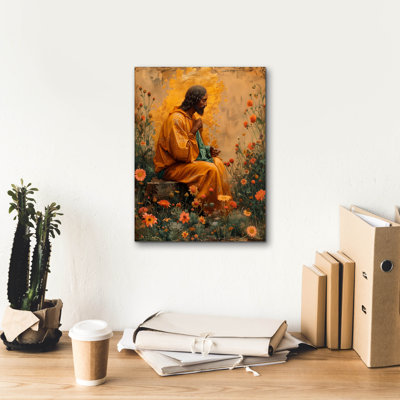 «Jesus Christ in the Garden of Divine Contemplation» par Doron David, art mural sur toile, 12 po x 16 po