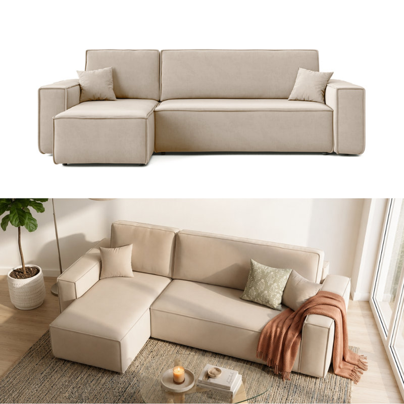 Rubeena 3 Seater Sofa Bed, Left Hand Facing