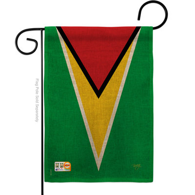 En toile jute 2 côtés de la guyane 18,5 x 13 po drapeau de jardin