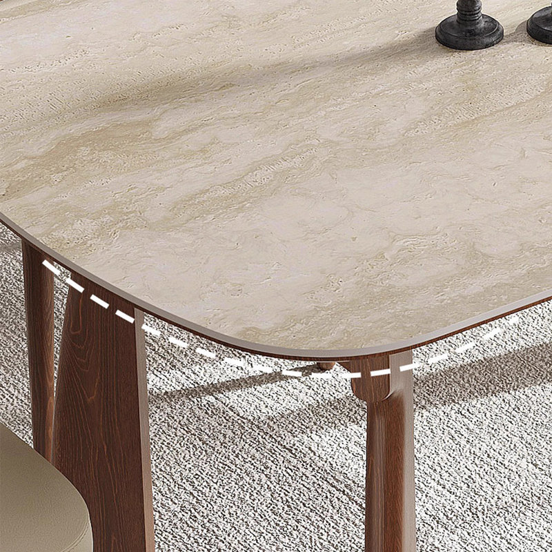 Vintage sintered stone dining table set, 29.53"H x 70.87"L x 35.43"W
