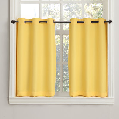 Sauel Textured Semi-Sheer Kitchen Cafe Curtain Pair