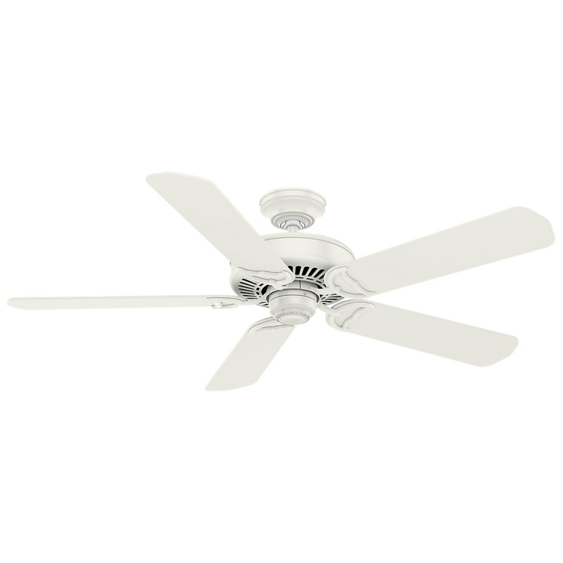 54" Panama 5 - Blade Standard Ceiling Fan with Wall Control, White