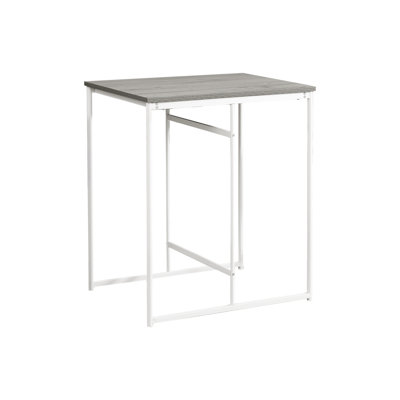 Dining Table, 32" Rectangular, Counter Height, Small, Laminate Top, Kitchen, Grey Laminate, White Metal, Contemporary, Modern
