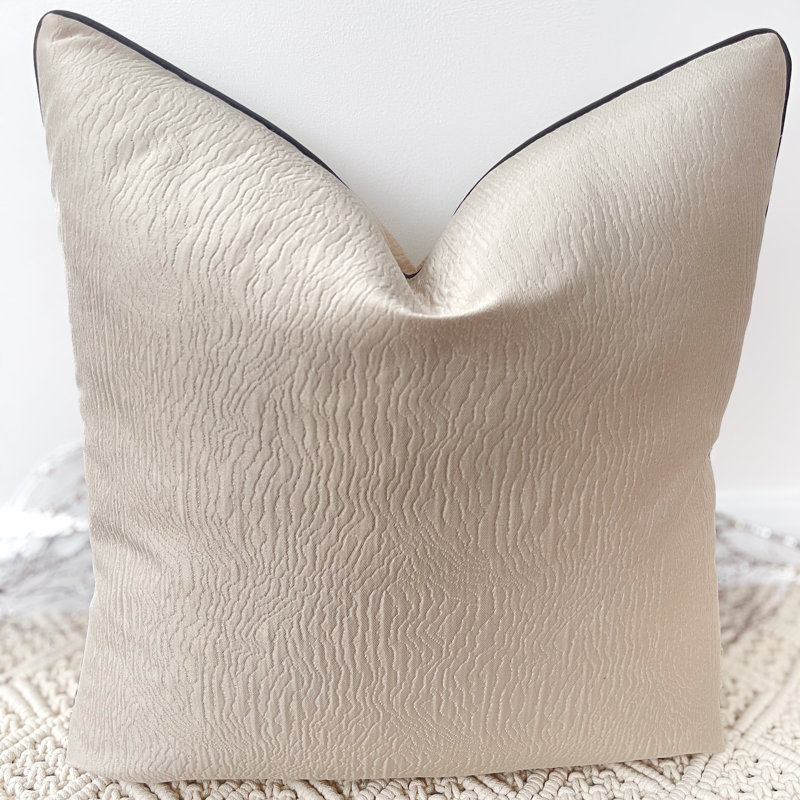 Abstract Cream Square Cushion Cover