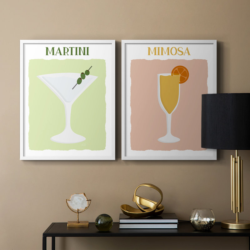 Martini - reproduction encadrée de qualité supérieure - prête à être accrochée - aucun clou requis - aucun clou requis, Blanc