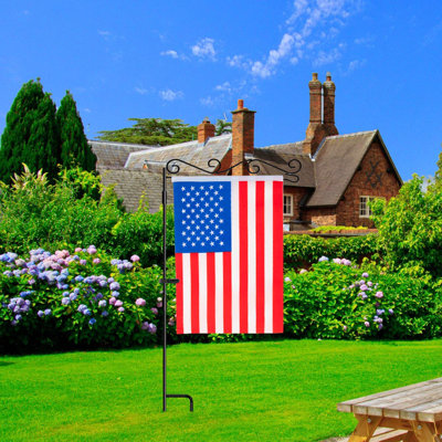 Garden Flag Stand, Premium Garden Flag Pole Holder Black Metal Powder-Coated Weather-Proof Paint, 37.8" H X 15.5" W Without Flag (2 Pack)