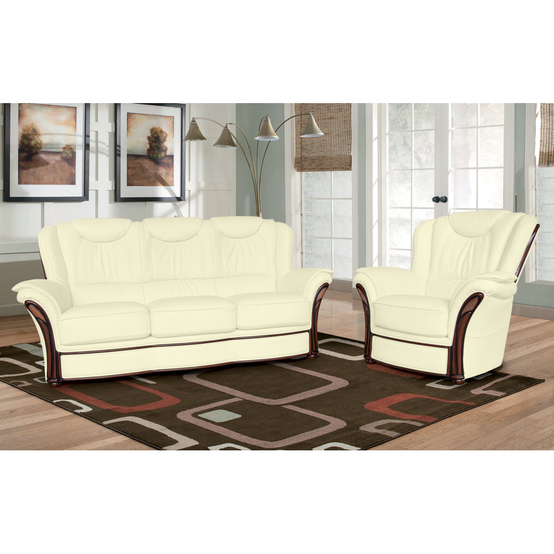 Higbee 2 Piece Leather Sofa Set