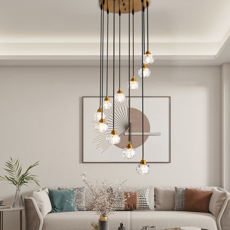 Lustre unique à 10 lumières avec accents en cristal Flitwick