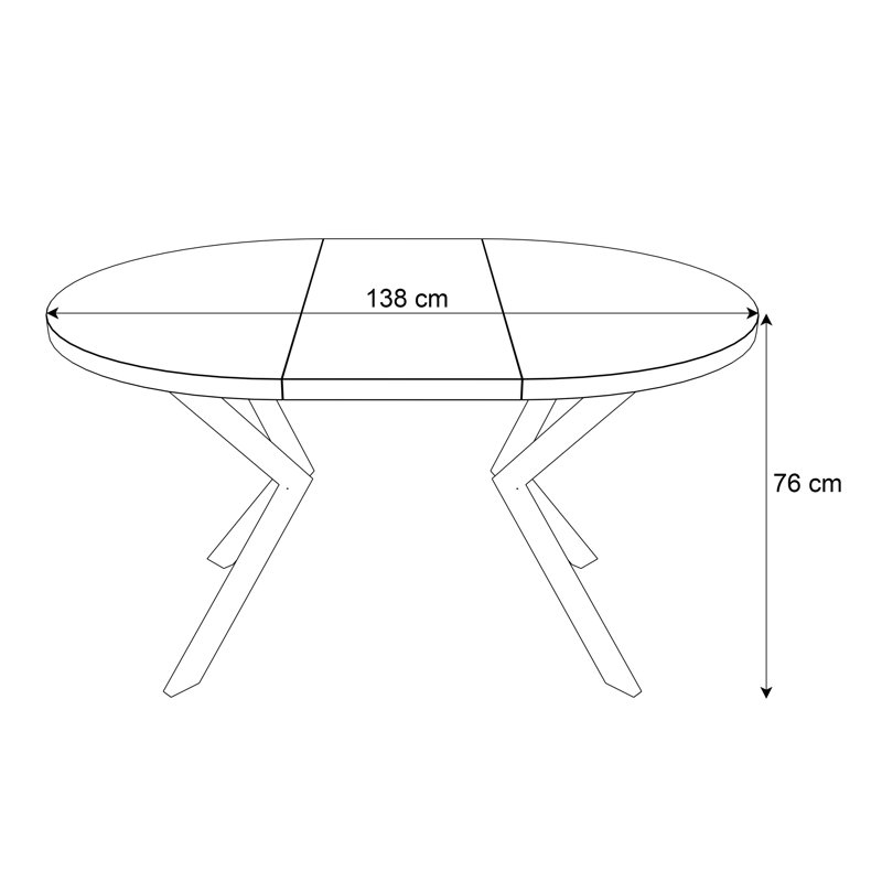 Amary Round Dining Table, 76 H x 100 L x 176 W cm, White