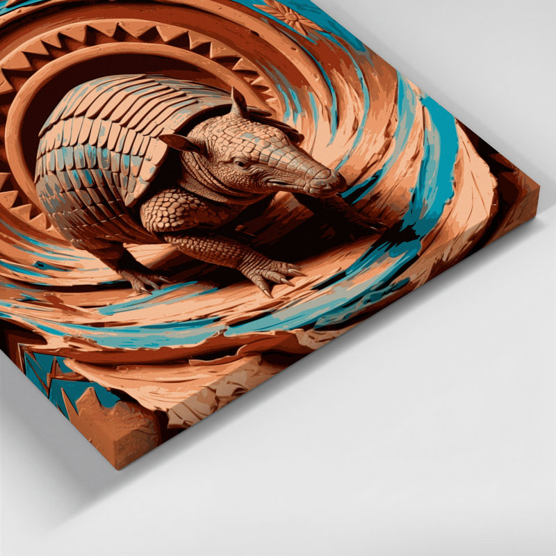 Southwestern Animals Armadillo Brown Canvas Wall Art, 8" H x 10" W