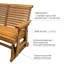 Banc oscillant d'extérieur en bois massif et manufacturé Ruvimbo