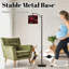 Lampe sur pied à arc avec abat-jour réglable pivoines rouges et mauves foncé Lampe sur pied à 3 températures de couleur à intensité variable avec interrupteur au pied pour la chambre à coucher