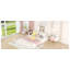 Lit double en bois avec tête de lit en forme de maison, blanc