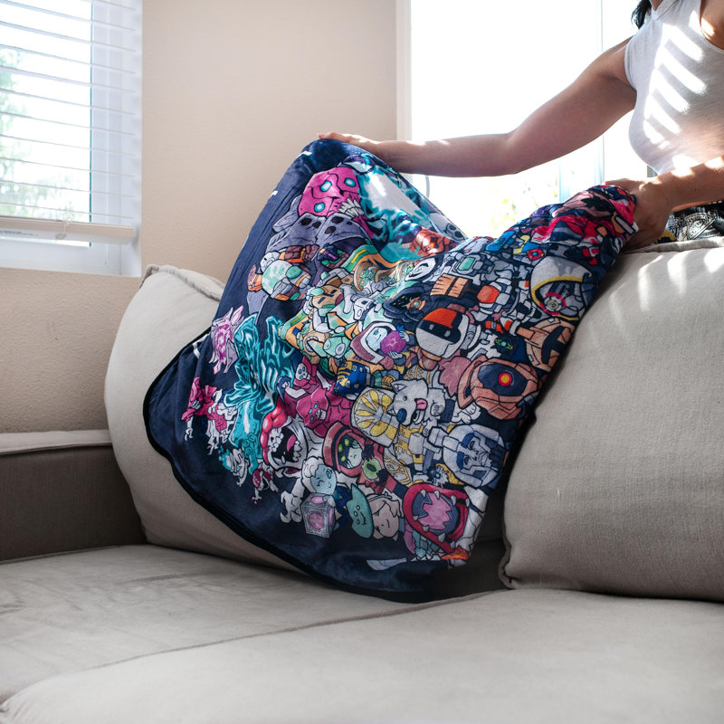 Destiny Chibi Characters Multicolor Fleece Throw Blanket 45 x 60 Inches