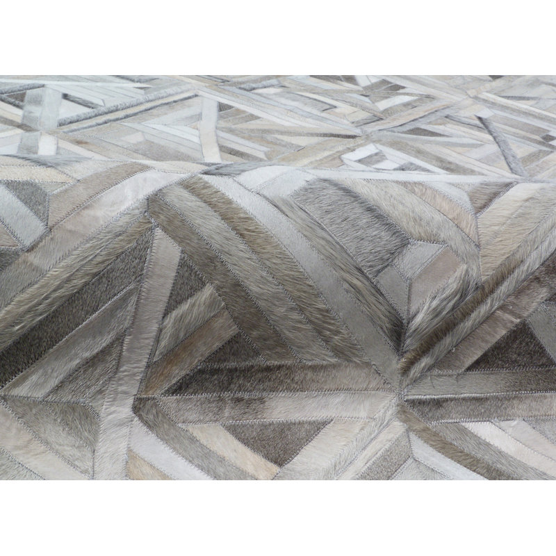 Natural Hide Cowhide Geometric Area Rug
