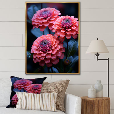 " Zinnias Neon Pink Garden "