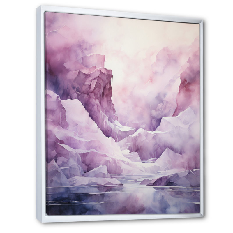 Ifiye rose Iceberg polaire symphonie I - impression, H 20 po x l 12 po x P 1 po, Cadre flottant blanc