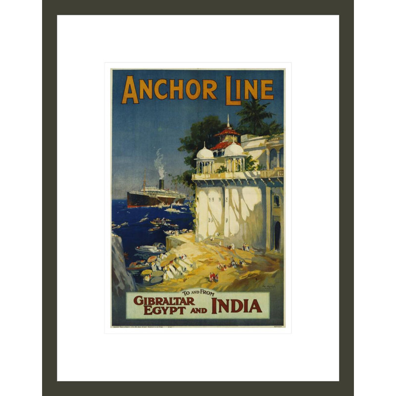 Affiche de voyage «Anchor Line» par W. Welsh, impression numérique sur toile, H 16,75 po x l 13,19 po