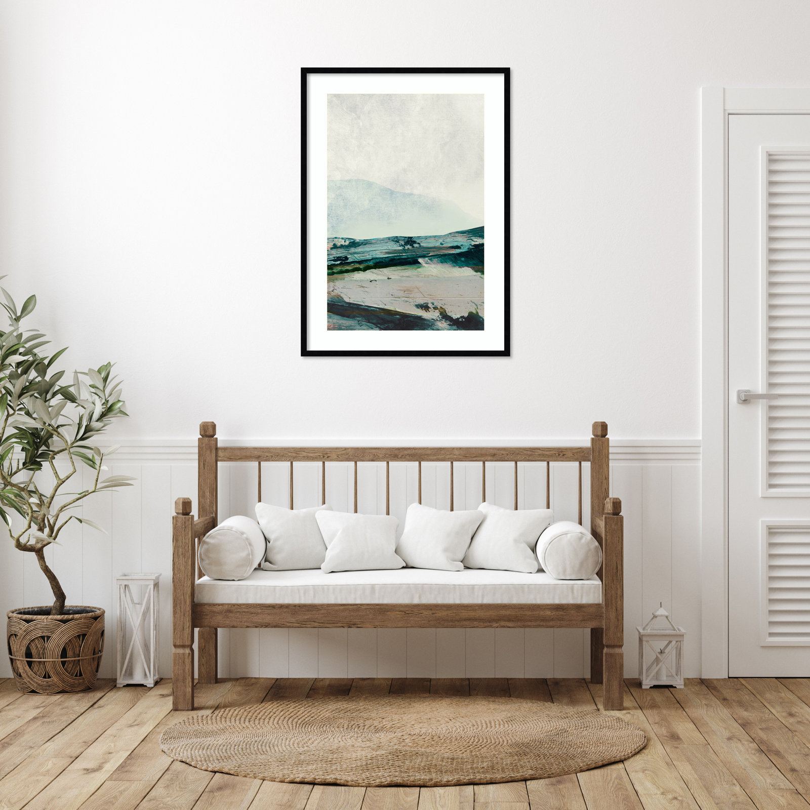 Cleve "Mountain Mists" Print by Dan Hobday, Black Framed, 41" H x 30" W