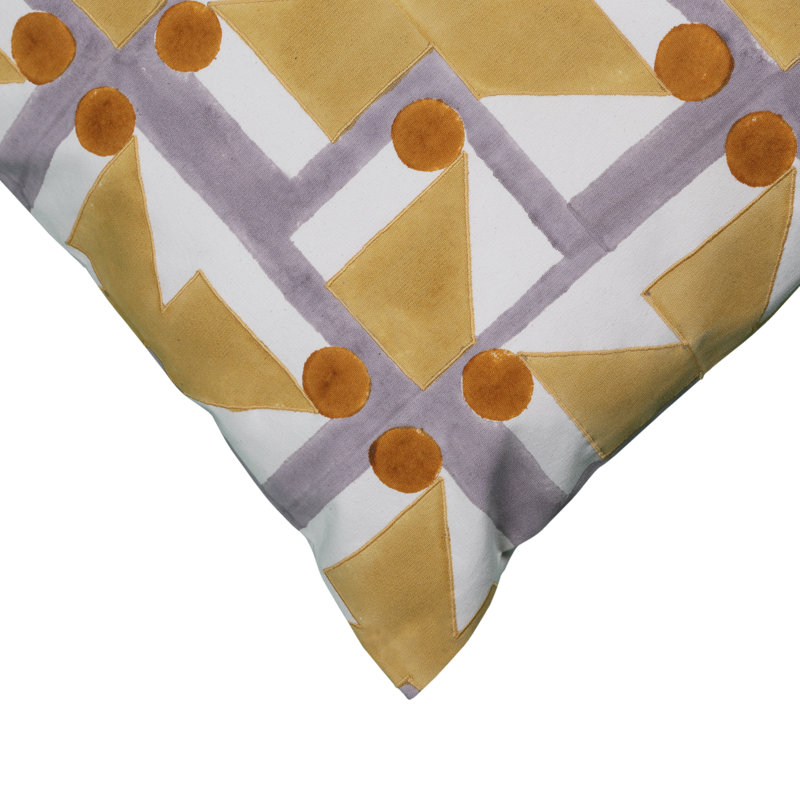 Circles and Triangles Pillow Cover 20x20 Inch, Yellow;Orange