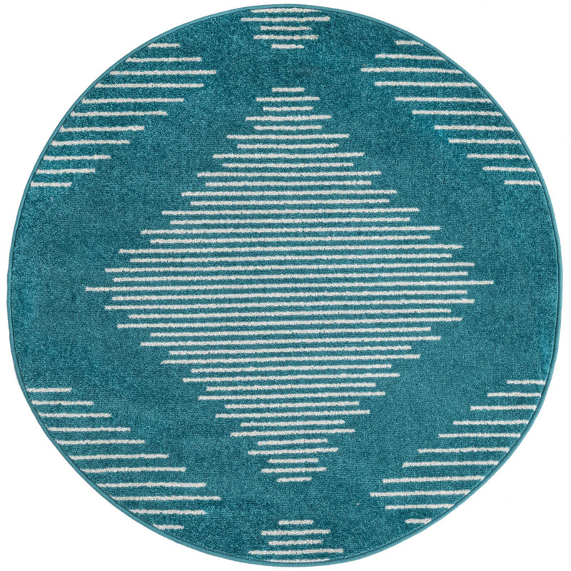 Geometric Indoor Rug, Round 4'