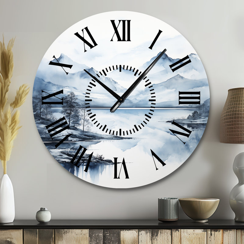 Horloge murale grise et bleue, Grand