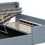 Grand lit simple et grand lit pour mère et enfant avec système de rangement hydraulique, tiroir et tablette de rangement