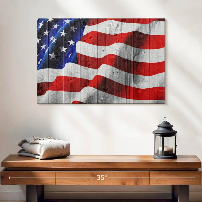 Drapeau américain ondulé, H 16 po x l 24 po