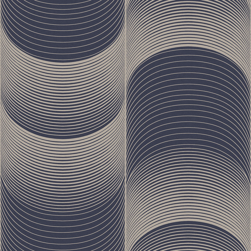 Geometric Double Roll, Navy/Gold