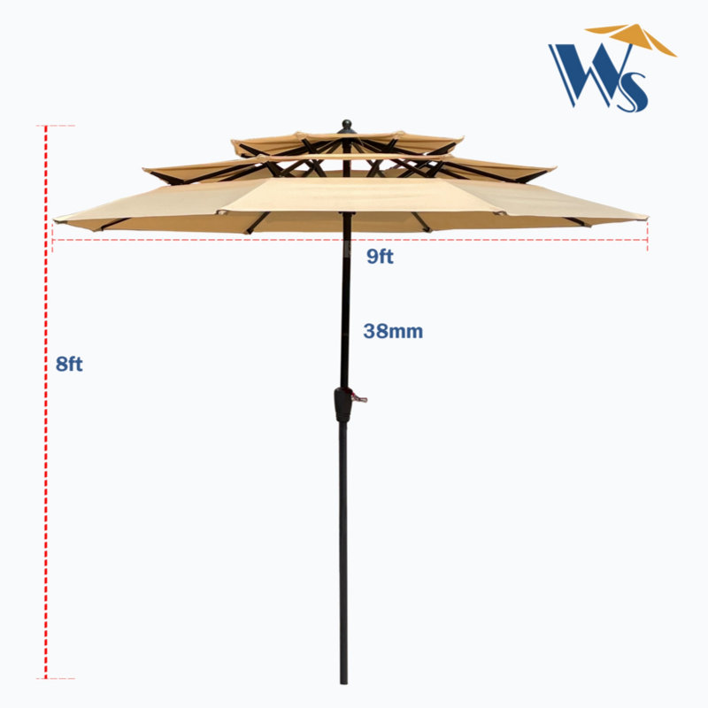 Parasol Jabrail 108 avec contrepoids inclus, Brun clair