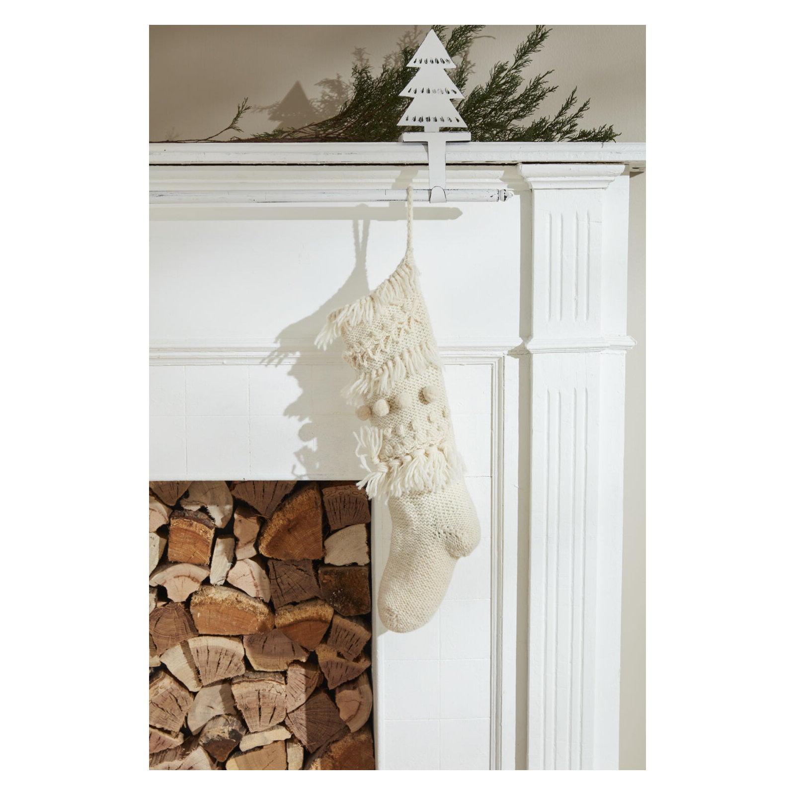 Hand Knit Stocking 6.25"x 20"