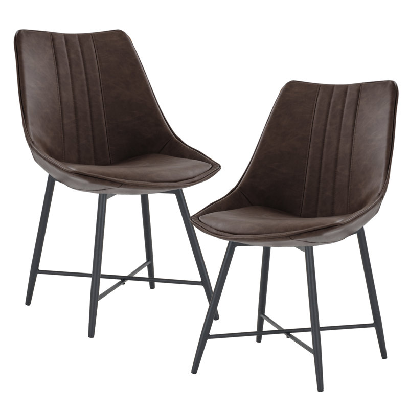 Chaise en cuir Grabill, Brun