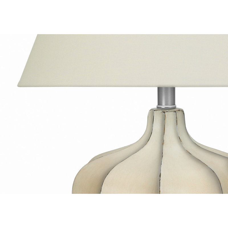 Lampe de table, éclairage, résine crème, abat-jour ivoire / crème, transitionnel