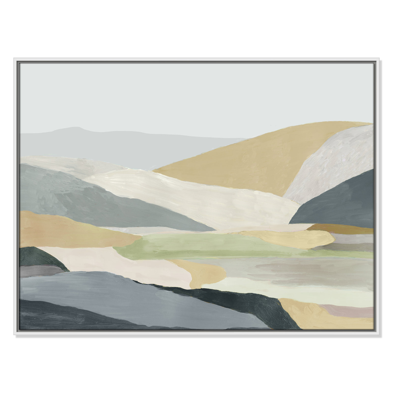 Warm Hills I - Picture Frame Painting Print on Canvas, White Canvas , 31.5" H x 41.5" W x 2" D