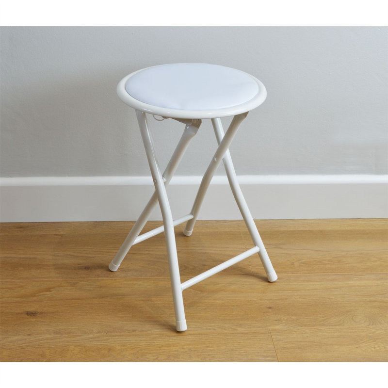 Padded Folding Stools, White, 4