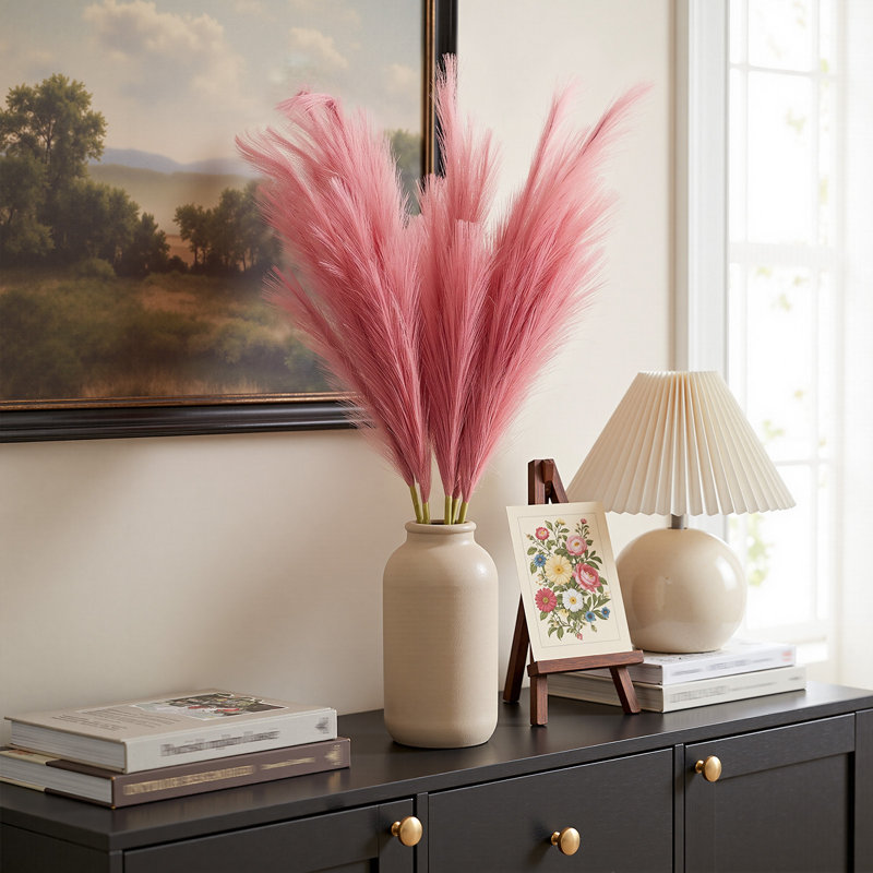 Décoration de pelouse artificielle en soie Pampas, Pink