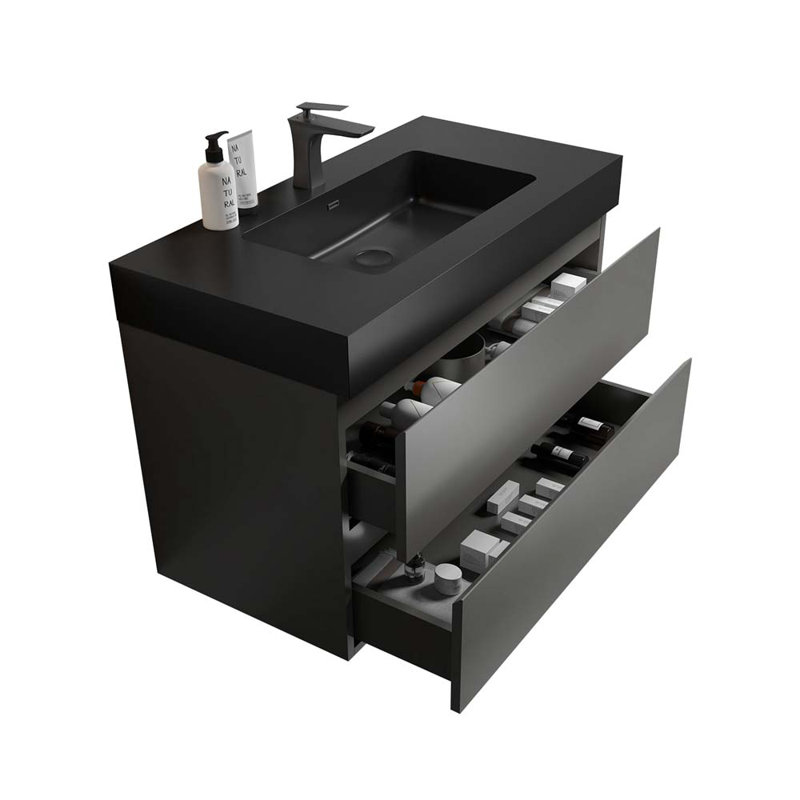 Ensemble de meuble-lavabo simple 36 po, Gris