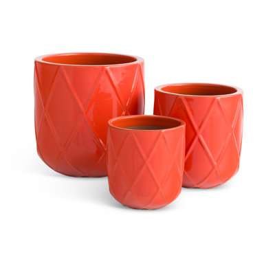 Triade Earthenware Reactive Glaze Pots in Orange