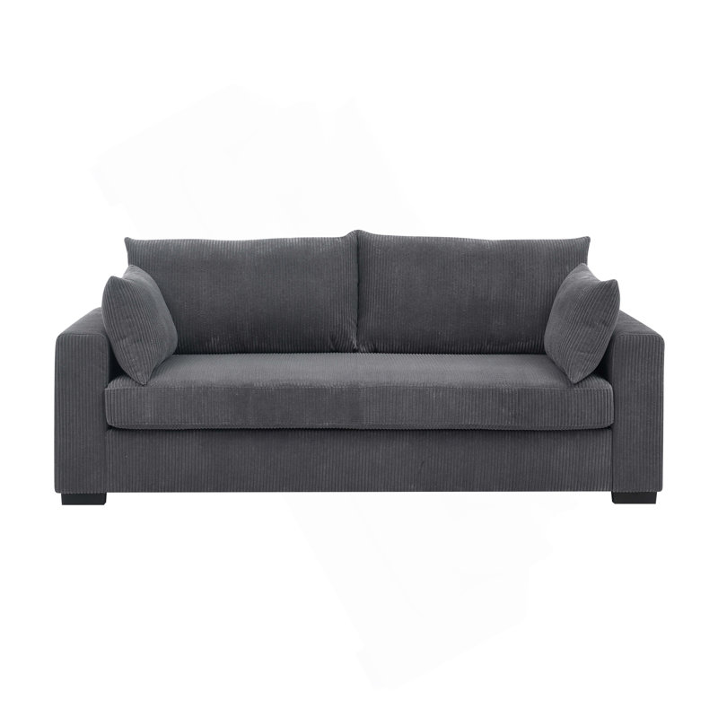 Coastal Haven Corduroy Sofa, Dark Gray