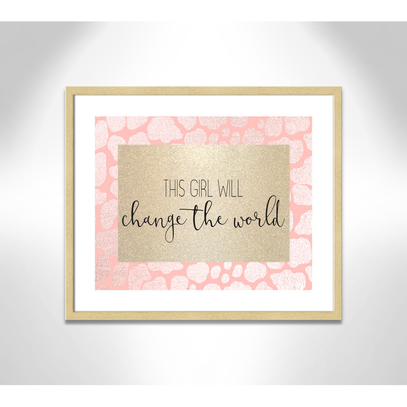 This Girl Will, impression sur papier, H 21,5 po x l 25,5 po x P 1,19 po, Encadré de boîte champagne