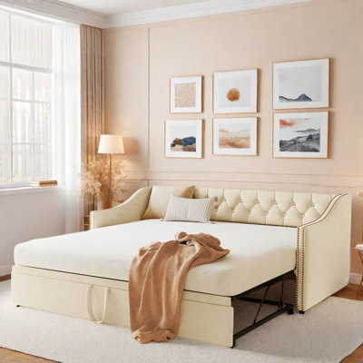 Upholstered Daybed With Pop Up Trundle